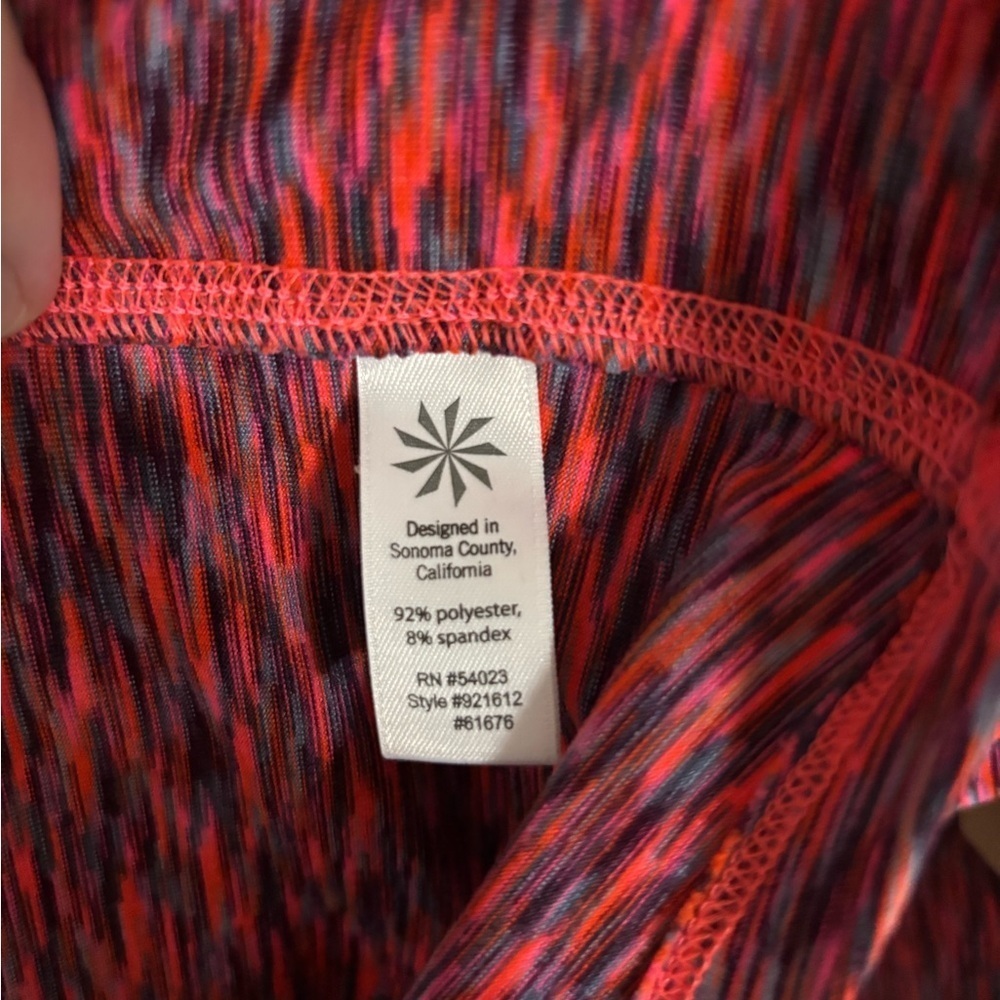 Athleta 1/4 Zip Pullover Pink Orange Running Thumbhole top - Picture 7 of 7